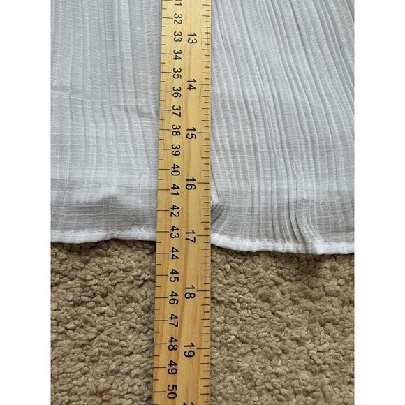 Express Pleated Sheer Off The Shoulder Peplum Top Pearl White Womens Medium - Picture 8 of 8